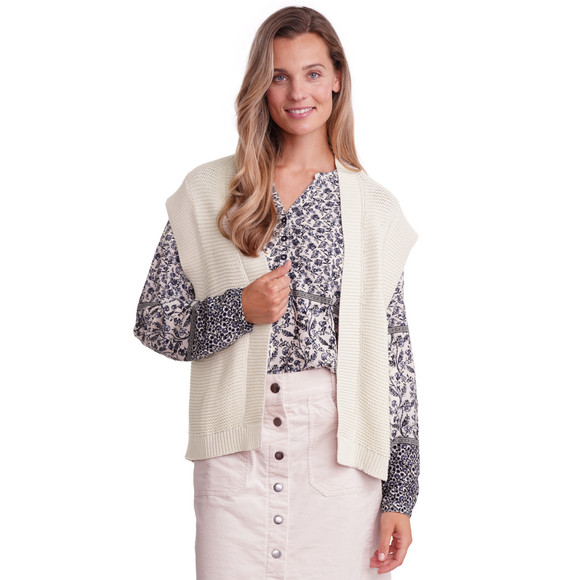 Dames gebreid vest in kort model
