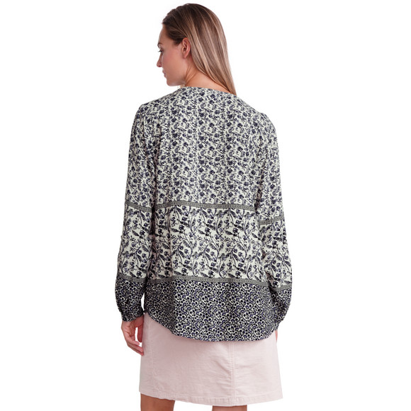 Damesblouse met omgeslagen mouwen