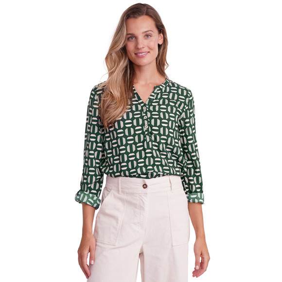 Damesblouse met omgeslagen mouwen