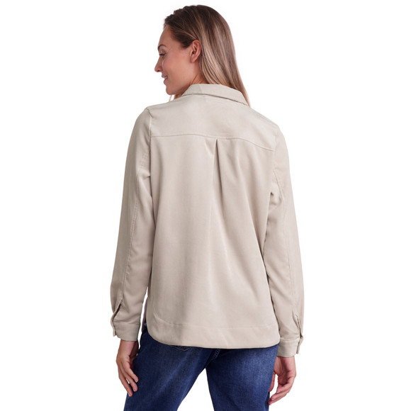 Damesblouse van corduroy met afgeronde zoom