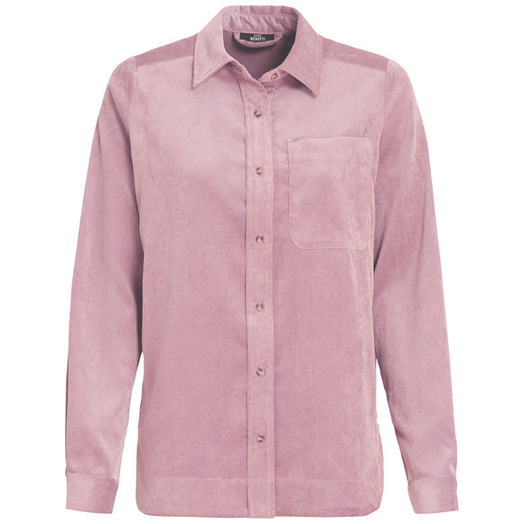 Damesblouse van corduroy met afgeronde zoom