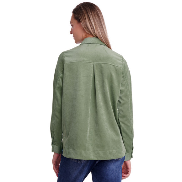 Damesblouse van corduroy met afgeronde zoom