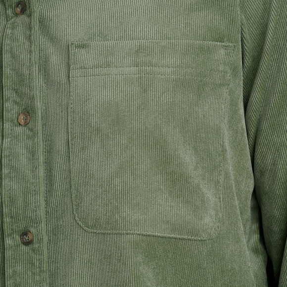 Damesblouse van corduroy met afgeronde zoom