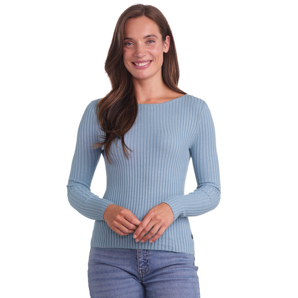Damen Langarmshirt mit Rippstruktur