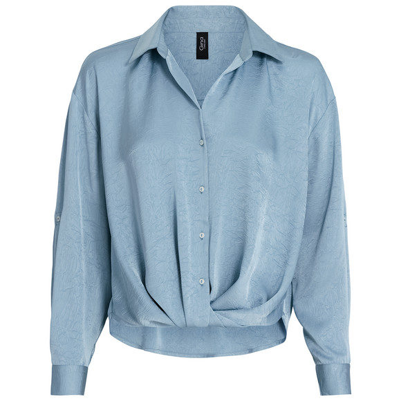 Damen Satinbluse mit Knopfleiste