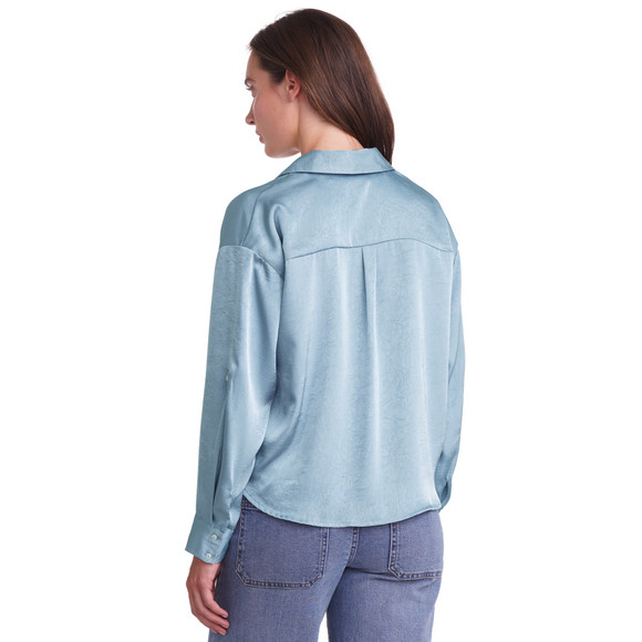 Damen Satinbluse mit Knopfleiste