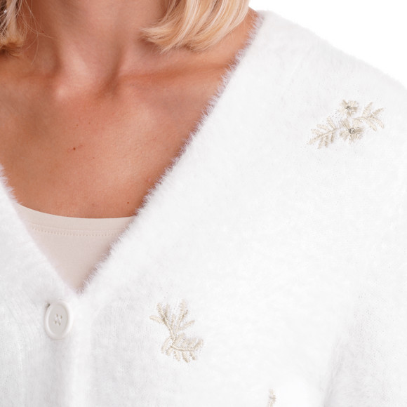 Damesvest met bloemenborduursel