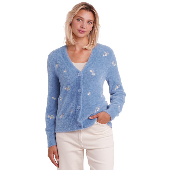 Gebreid vest voor dames met bloemenborduursel