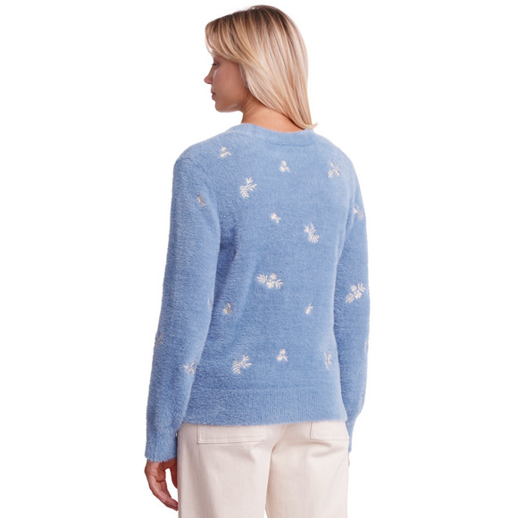 Gebreid vest voor dames met bloemenborduursel