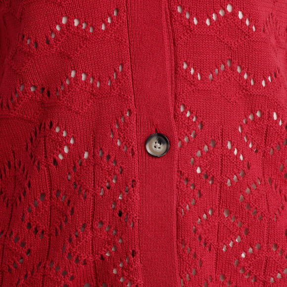 Gebreid damesvest met ajourpatroon
