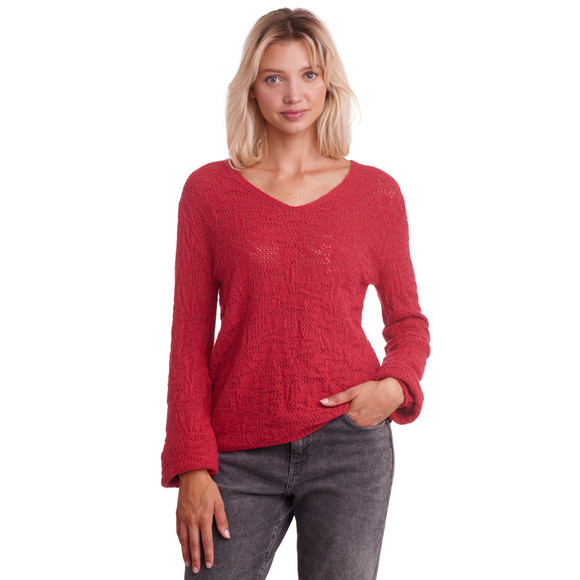 Damen Strickpullover mit Ajourmuster
