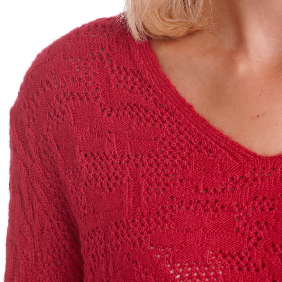 Damen Strickpullover mit Ajourmuster