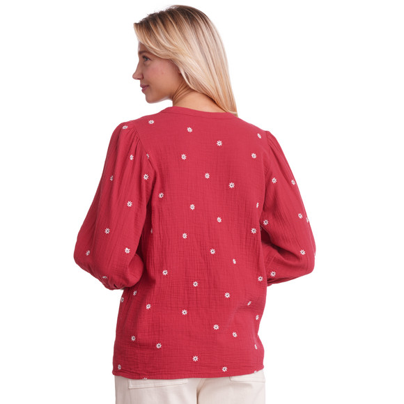 Pinko Damen Bluse 'Eragon' – Musselin-Stoff Mit Stickerei, Modell Sangallo