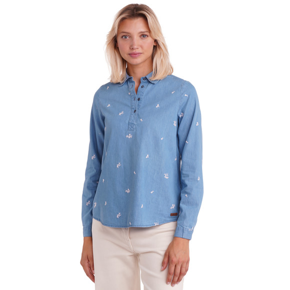 Damen Bluse in Denim-Optik