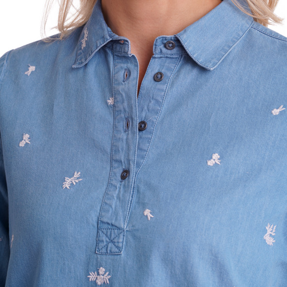 Damen Bluse in Denim-Optik