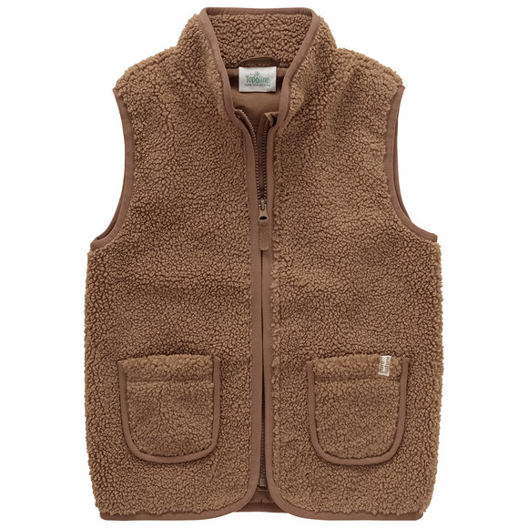 Kinder teddy vest met opstaande kraag