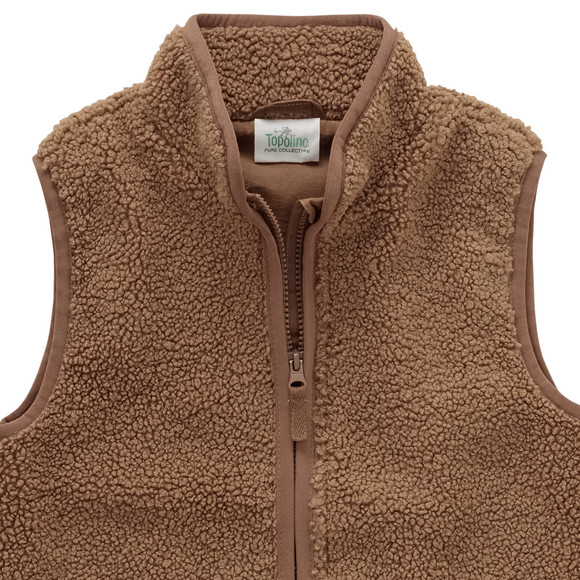 Kinder teddy vest met opstaande kraag