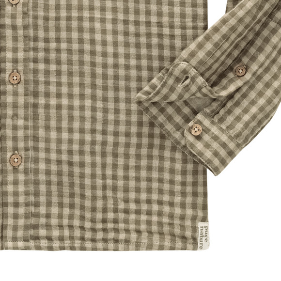 Mousseline jongenshemd van biologisch katoen