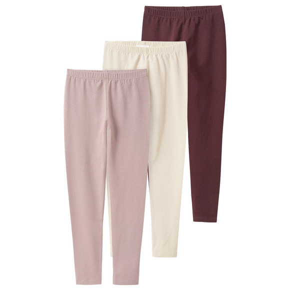 3 meisjes leggings met biologisch katoen