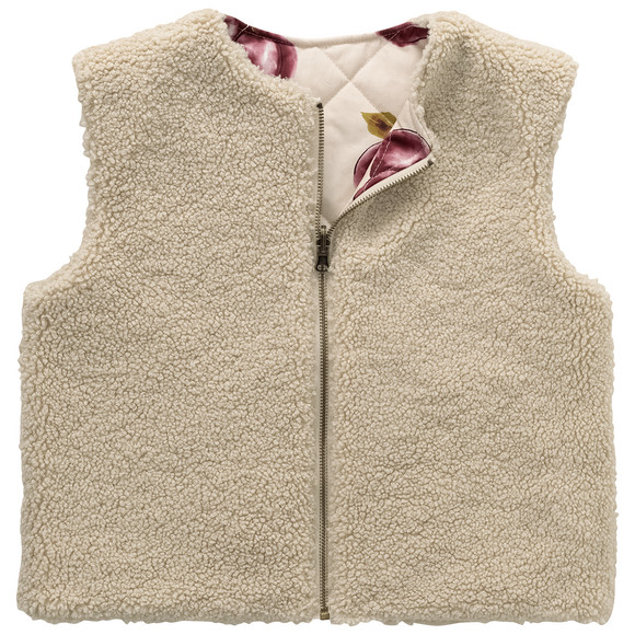 Omkeerbaar meisjesgilet met teddybont