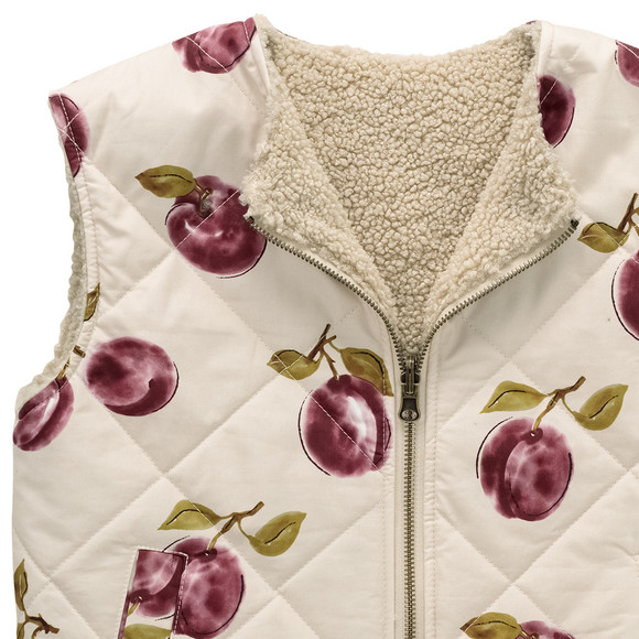 Omkeerbaar meisjesgilet met teddybont