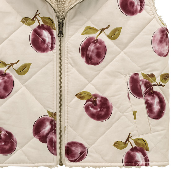 Omkeerbaar meisjesgilet met teddybont