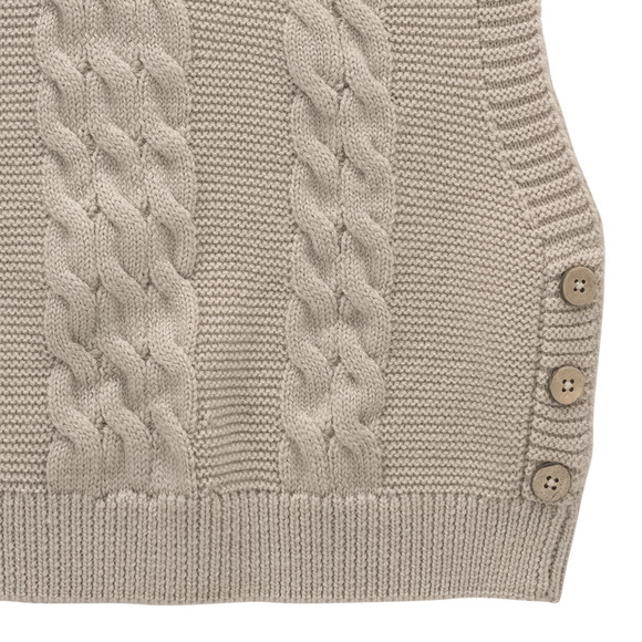 Wollen gebreide meisjestrui met kabelpatroon