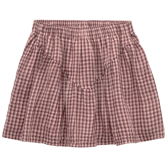 Mousseline meisjesrok van biologisch katoen roze / bes