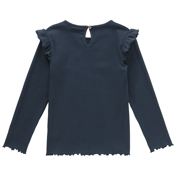 Mädchen Langarmshirt mit Ripp-Struktur