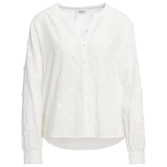 Damen Bluse mit Blumen-Applikationen