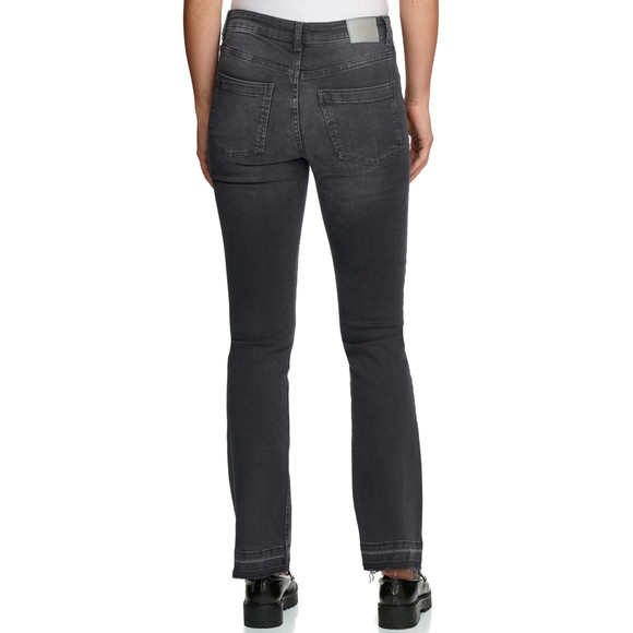 Damen Bootcut-Jeans mit Used-Waschung