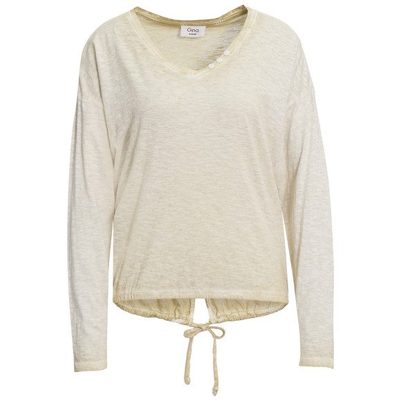 Dames shirt met lange mouwen beige