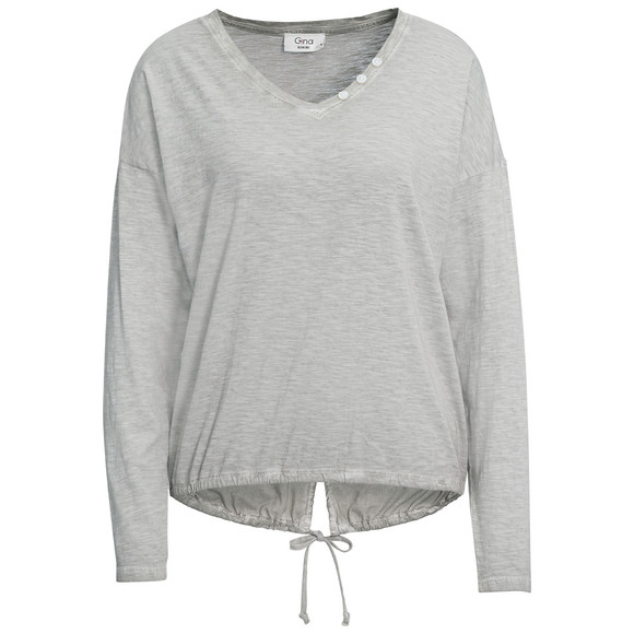 Dames shirt met lange mouwen grijs