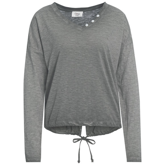 Dames shirt met lange mouwen donkergrijs