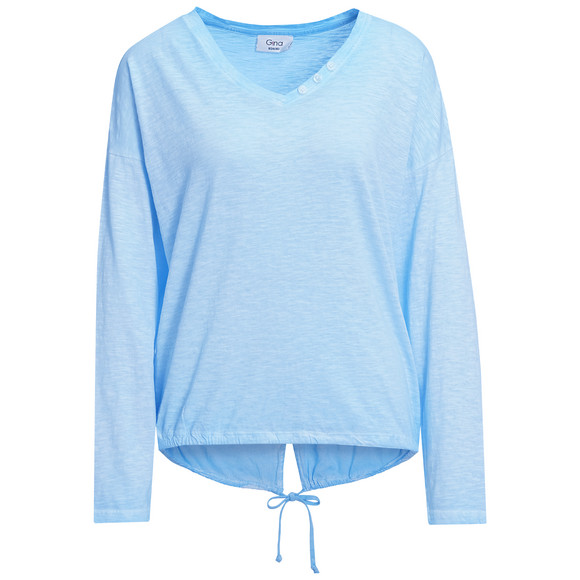 Dames shirt met lange mouwen lichtblauw