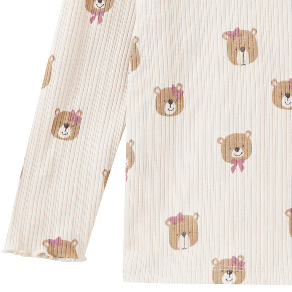 Babyshirt met lange mouwen en berenprint