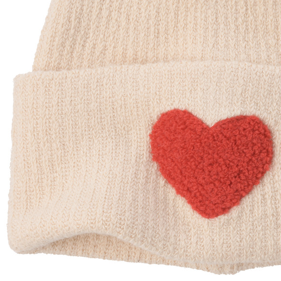 Gebreide meisjesmuts met hartmotief