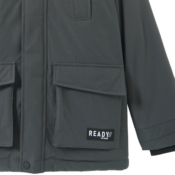 Jongens parka met imitatiebont