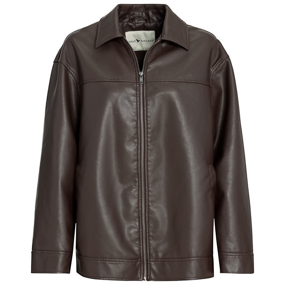 Mantel Hemd Jacke Kunstleder Damen Damen Kunstleder Mantel Hemd
