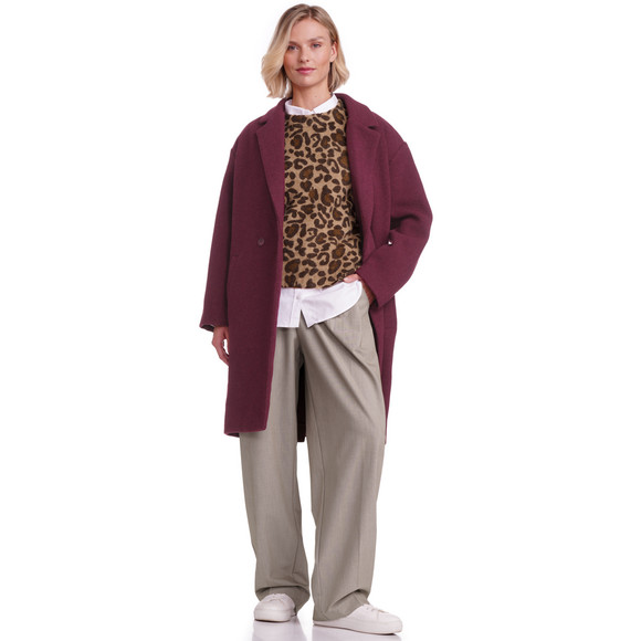 Wollen damesjas in effen kleuren