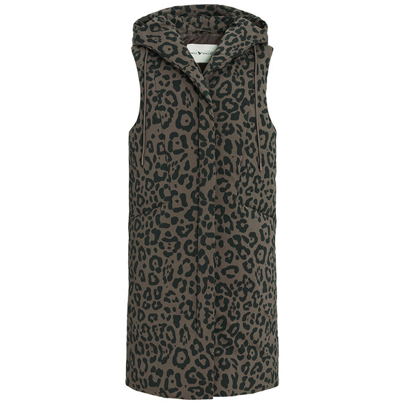 Dames lang vest met capuchon