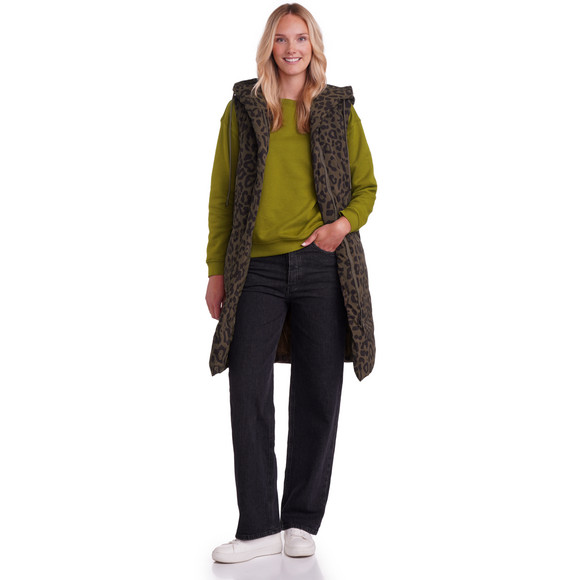 Dames lang vest met capuchon