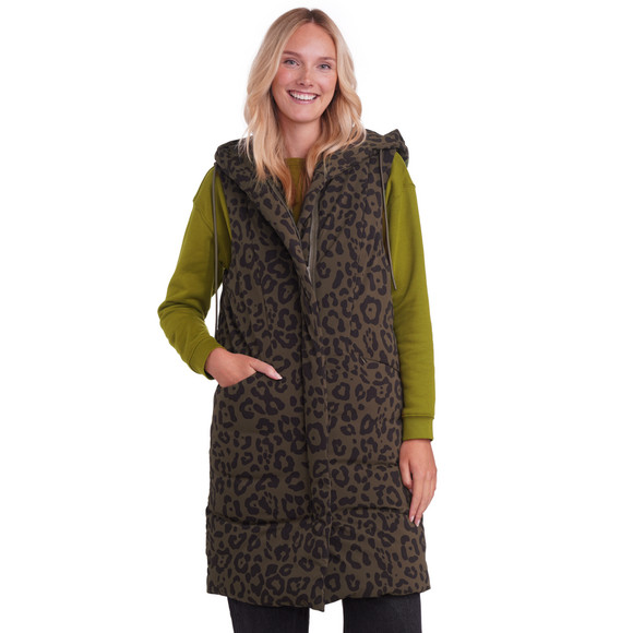 Dames lang vest met capuchon