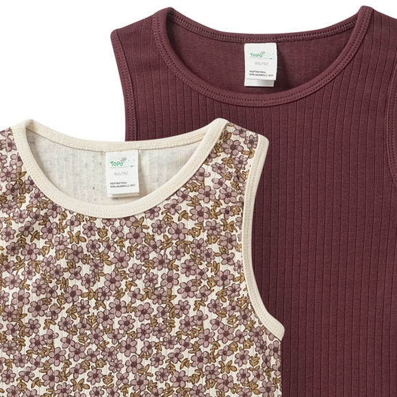 2 Baby Unterhemden mit Ripp-Struktur