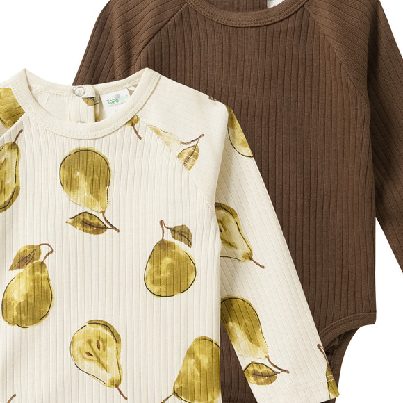 2 babyrompertjes met lange mouwen