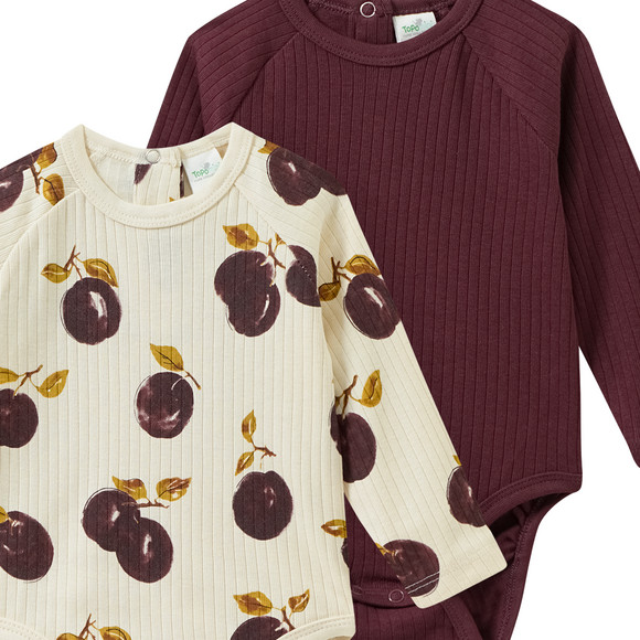 2 babyrompertjes met lange mouwen