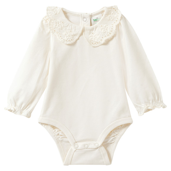 Babybody met lange mouwen en pofkraag