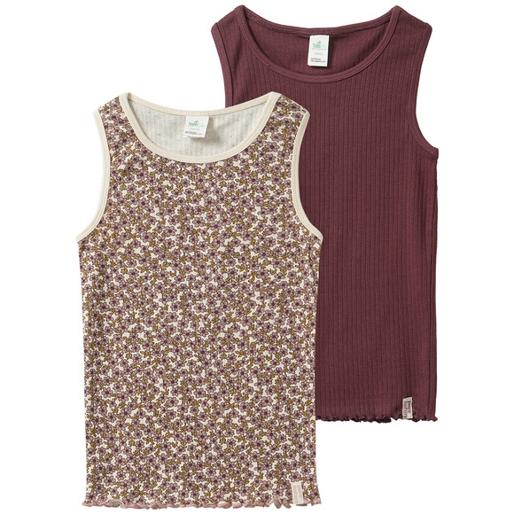 2 meisjesvesten met geribbelde structuur