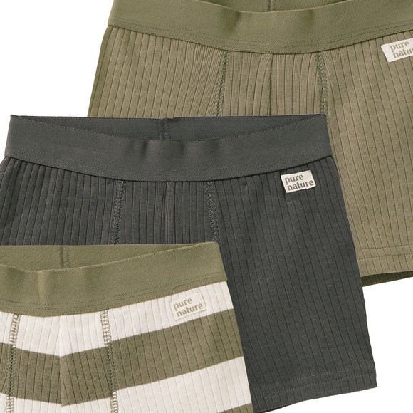 3 jongensboxers met geribbelde structuur