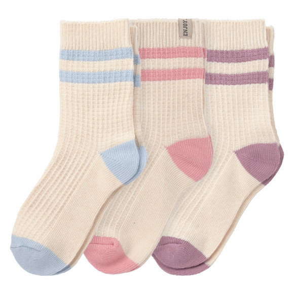 3 Paar Mädchen Socken mit Waffelstruktur